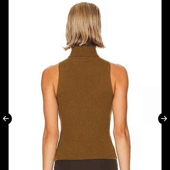 Enza Wool Cashmere Olive Turtleneck Sweater - Picture 3 of 7